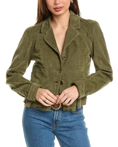 Free People Orly Cord Heritage Jacket In Green
