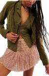 Free People Orly Corduroy Blazer & Vest In Military Olive