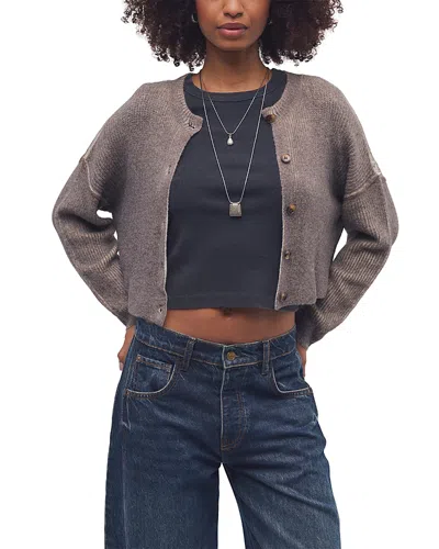 Free People Ottilie Button Front Cardigan Sweater In Gray