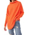 Free People Ottoman Slouchy Fit Long Sleeve Tunic In Audacious In Orange