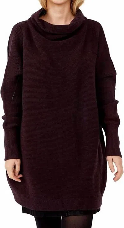 Free People Ottoman Slouchy Tunic In Black Raisin In Brown