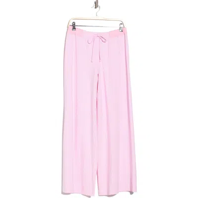 Free People Out And About Stripe Knit Wide Leg Pants In Pink