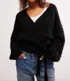 Free People Over You Wrap Cardigan In Black