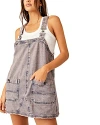 Free People Overall Smock Mini Shortalls In Blue