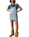 Free People Denim Overall Minidress In Blue