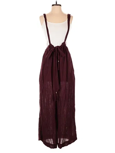 Pre-owned Free People Overalls In Burgundy