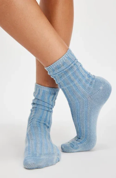 Free People Overdyed Trouser Socks In Blue