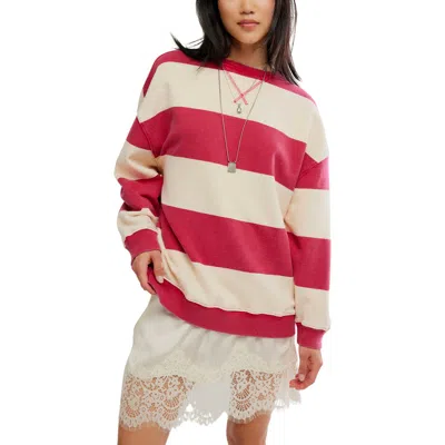 Free People Weites Tee Mit Rundhalsausschnitt Classic Striped In Multi