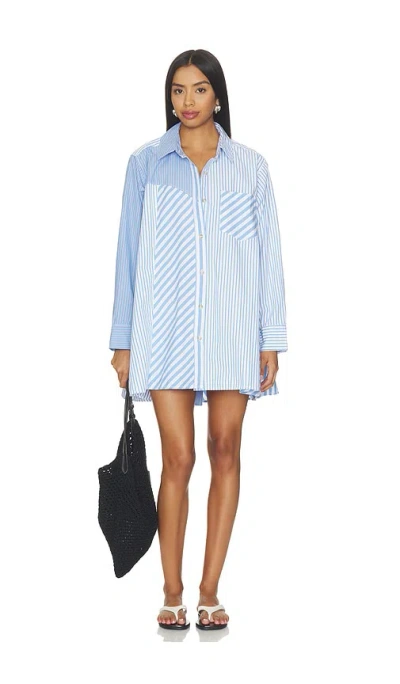 Free People Oxford Club Mini Dress In Blue