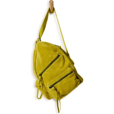 Free People Oxford Suede Sling Bag In Chartreuse