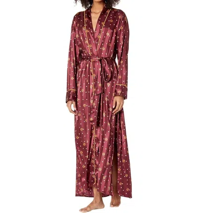 Free People Pajama Party Holiday Robe In Wine Combo In Multi