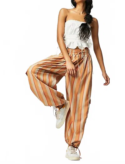 Free People Palash Yarn-dyed Cargo Pants In Creamsicle Combo In Multi