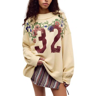 Free People Palm Spring Turtle Graphic Sweatshirt In Yellow