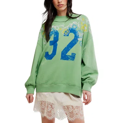 Free People Palm Spring Turtle Graphic Sweatshirt In Green