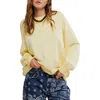 Free People Palm Springs Mock Neck Cotton Fleece Sweatshirt In Yellow