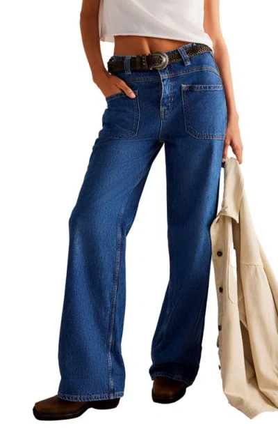 Free People Palmer Cuffed Baggy Jeans In Tunnel Vision
