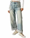 Free People Palmer Cuffed Baggy Jeans In Multi