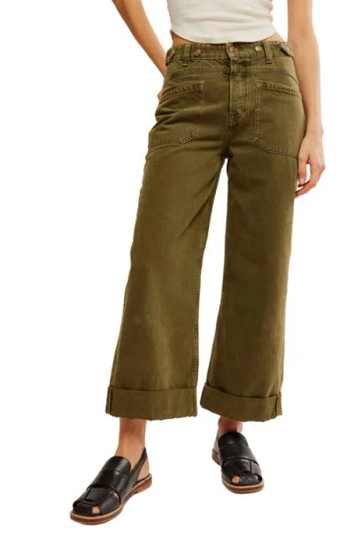 Free People Palmer Cuffed Jeans In Army