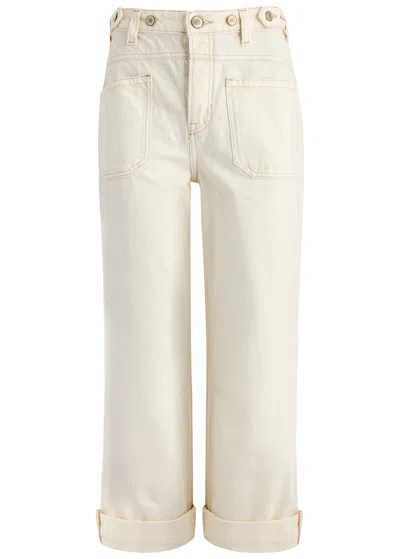 Free People Palmer Wide-leg Jeans In Cream