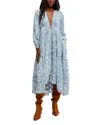 Free People Pappiet Midi Dress In Bluebell Combo