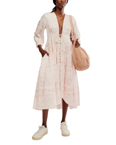 FREE PEOPLE PAPPIET FLORAL MIDI DRESS