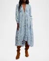 Free People Pappiet Midi Dress In Bluebell Combo