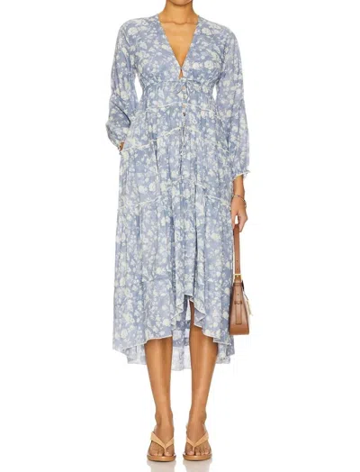 Free People Pappiet Midi Dress In Bluebell Combo