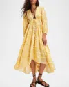 Free People Pappiet Floral Midi Dress In Sunshine Combo