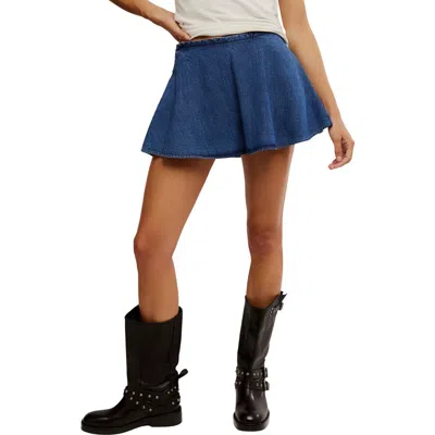 Free People Paradise Found Denim Skort In Blue