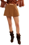 Free People Paradise Found Faux Suede Skort In Brown
