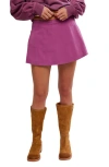 Free People Paradise Found Faux Suede Skort In Purple