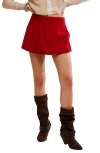 Free People Paradise Found Faux Suede Skort In Red
