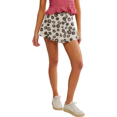 Free People Paradise Found Floral Miniskort In Ivory Combo