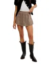 Free People Paradise Found Plaid Skort In Brown