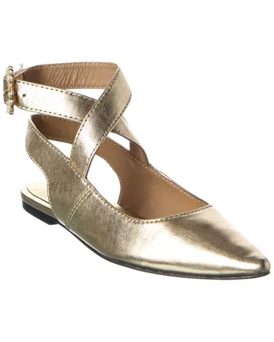 Free People Parisa Point Leather Flat In Gold