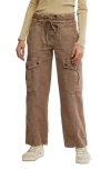 Free People Park Ave Cotton Cargo Pants In Brown