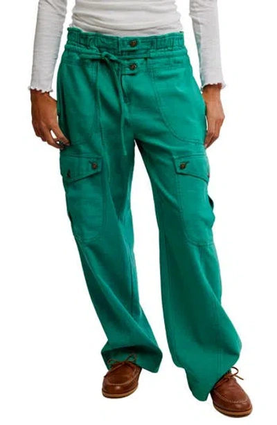 Free People Park Ave Cotton Cargo Pants In Green