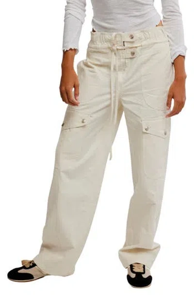 Free People Park Ave Cotton Cargo Pants In Neutral