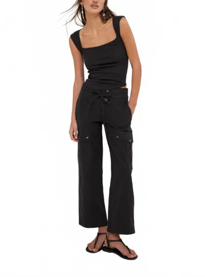 Free People Park Ave Cargo Pant In Black In Multi