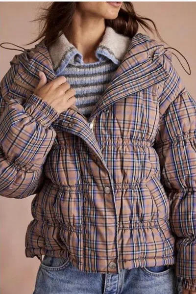 Free People Party Of One Puffer Jacket In Tan Combo In Brown