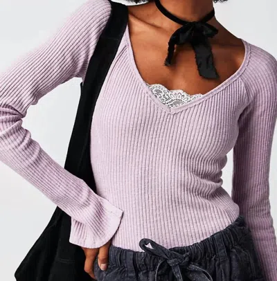 Free People Passing Thru Layering Tee In Iilac In Pink