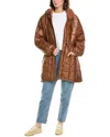 Free People Patricia Packable Poncho Puffer Jacket In Walnut In Brown