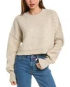 Free People Pattern Easy Street Crop Sweater In White