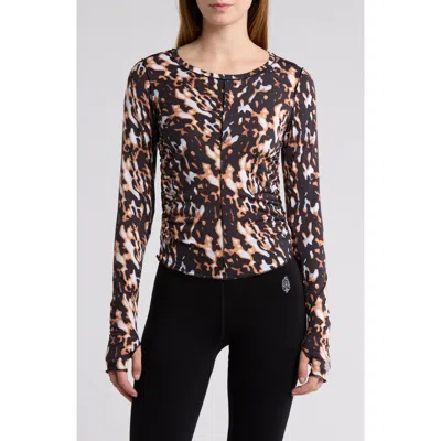 Free People Patterned Right On Running Base Layer In Tortoise Shell Combo