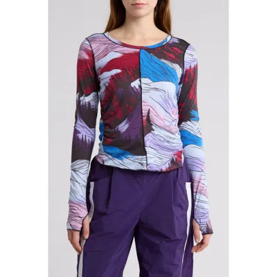 Free People Patterned Right On Running Base Layer In Twilight Combo