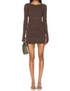 Free People Paulie Mini Dress In Hot Fudge In Multi