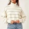 Free People Paulie Sweater In Moonbeam Combo In White