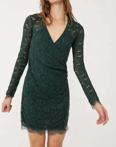 Free People Pearl Lace Mini Dress In Deepest Spruce In Green