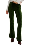 Free People Penny Flare Velvet Pants In Green