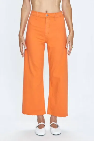 Free People Penny High Rise Wide Leg Pants In Persimmon In Gold